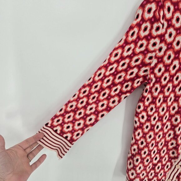 Kate spade New York Live colorfully XXS Posy Ikat Red Chestnut button cardigan - Picture 2 of 10